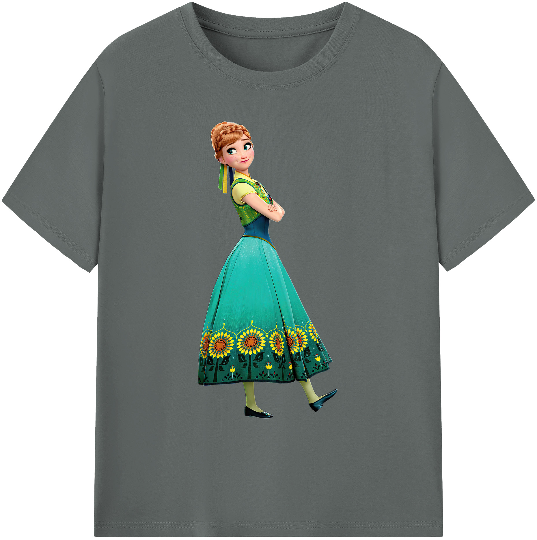 （画像用） アナと雪の女王 アンナ エルサ Frozen Anna Elsa 綿100％ メンズ半袖Tシャツ｜肌触りやわらか＆通気性
